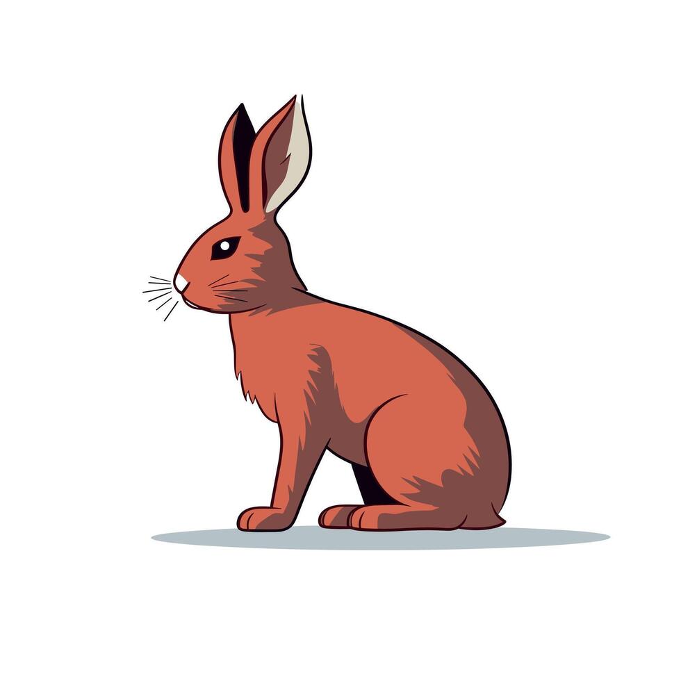 Brown rabbit with large ears sitting calmly vector
