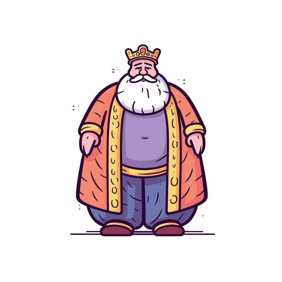 King character with royal attire and crown vector