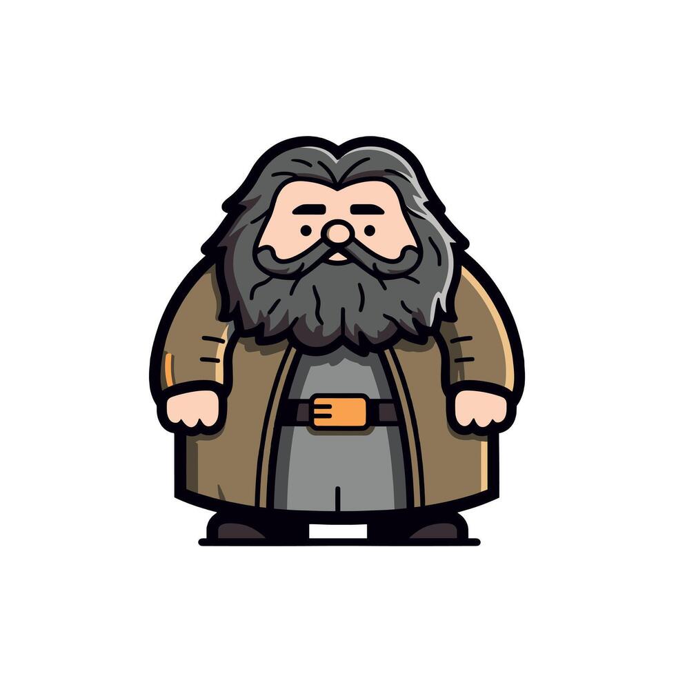 Character depiction of a wizard with a beard vector
