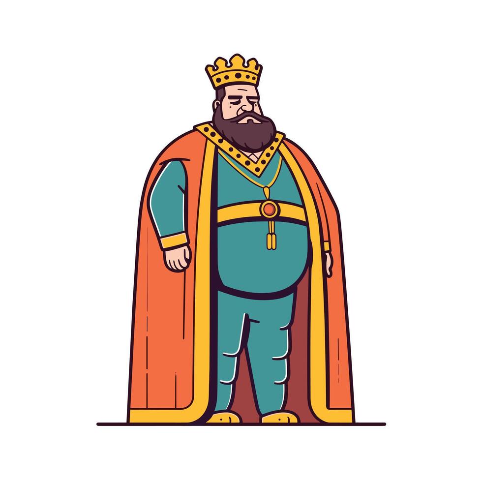 Majestic king in royal attire with a crown vector