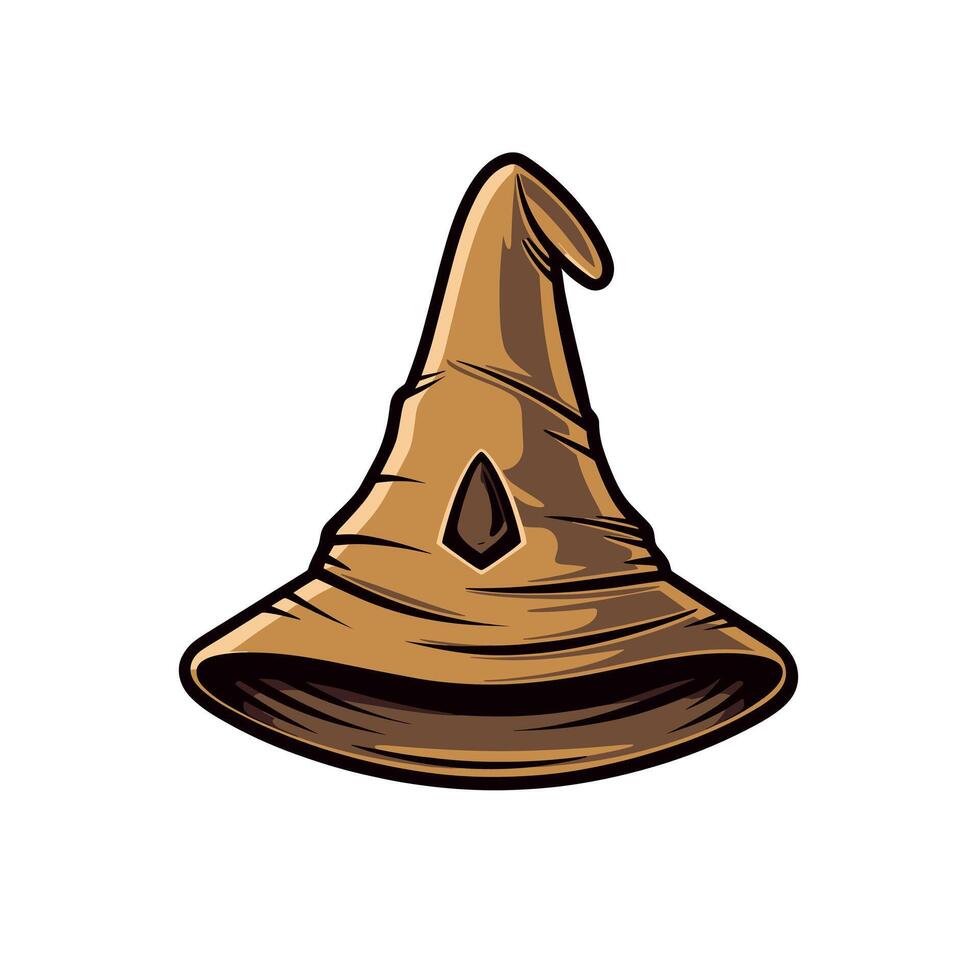 Classic wizard hat with a mystical aura vector