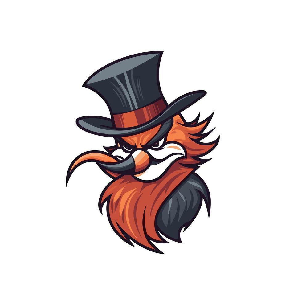 Unique bird character with a top hat design vector