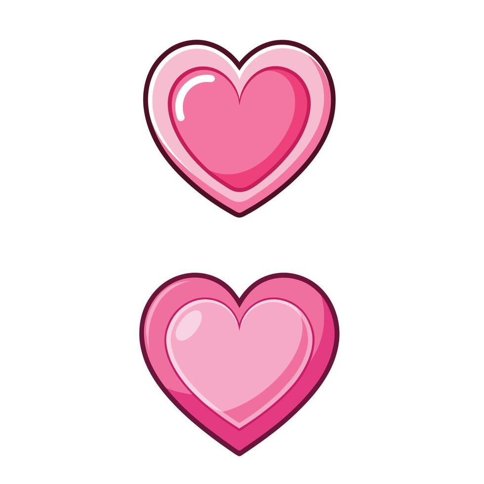 pink color love shape, two heart shape vector