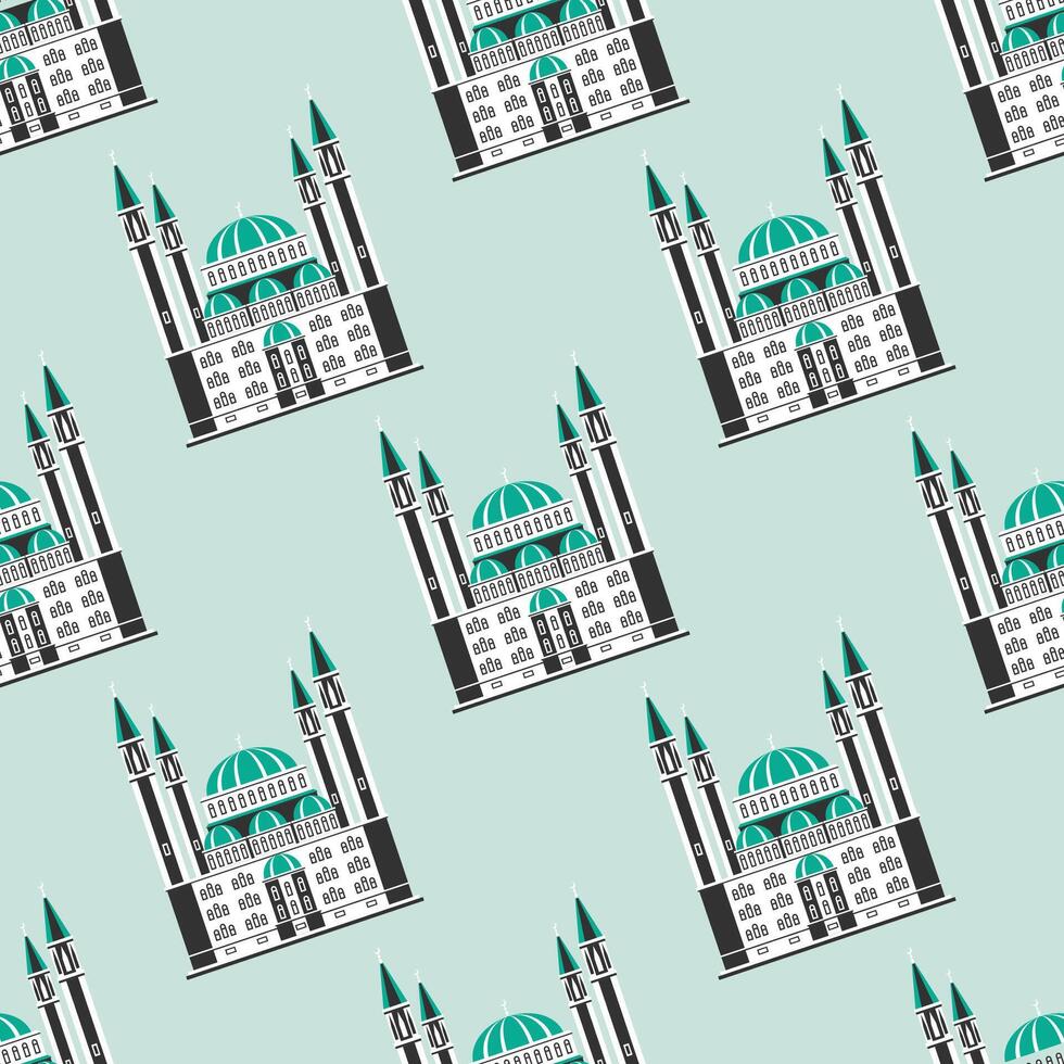 Seamless pattern with muslim mosque. vector
