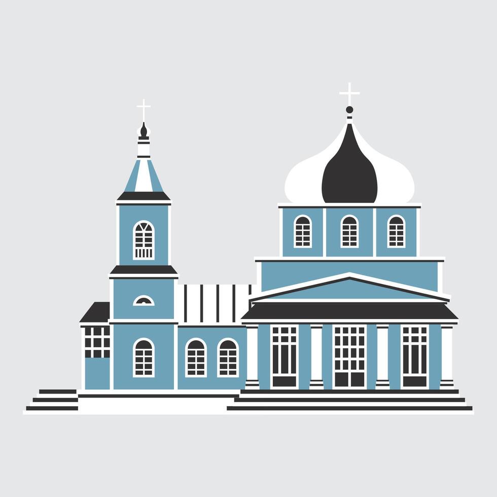 Church. Orthodox church. Facade of a religious building. Russian architecture. vector