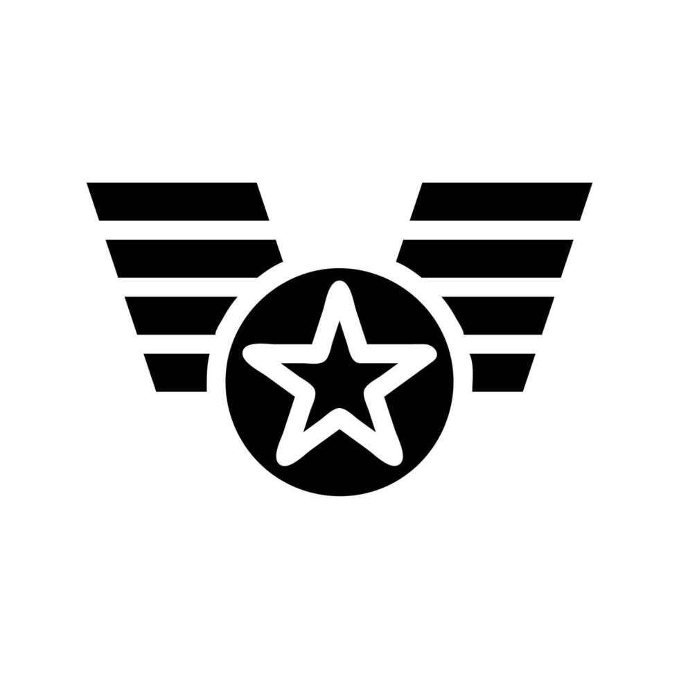 Military medal with star. Concept of honor, achievement, and bravery. vector