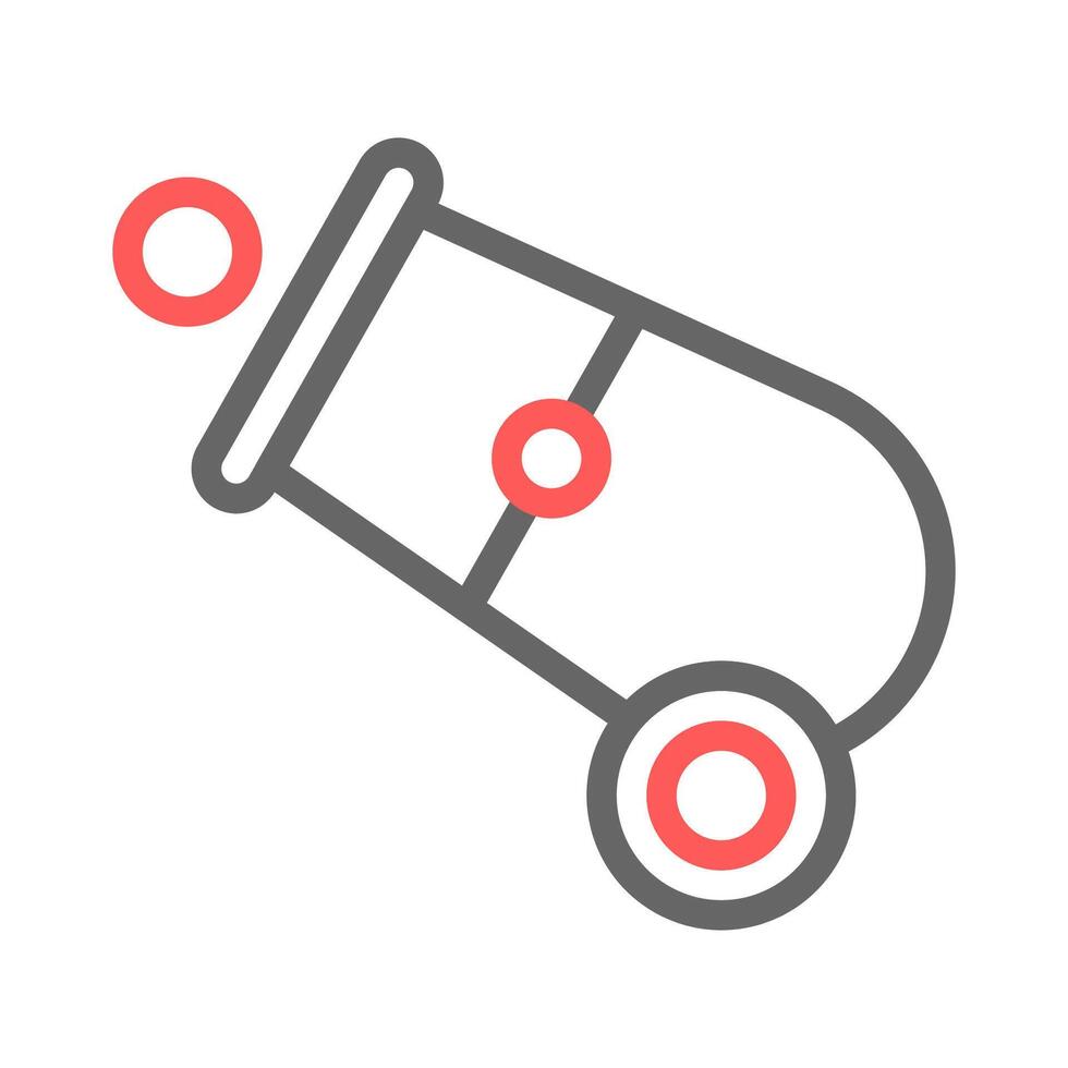 Cannon firing. Concept of war, conflict, and attack. vector