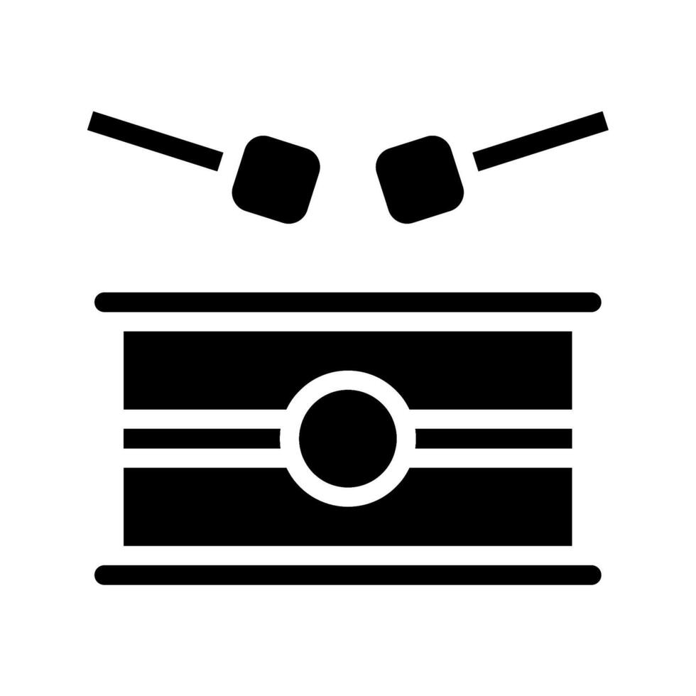 Drum with drumsticks icon. Concept of music, rhythm, and percussion. vector