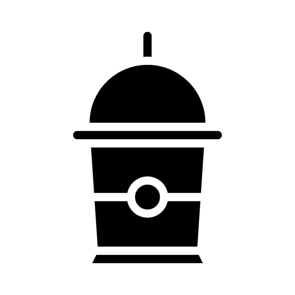 Disposable cup with straw icon. Concept of takeaway drinks and fast food. vector