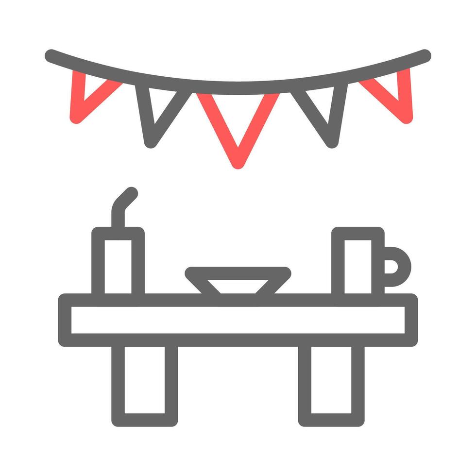 Party table with decorations. Concept of celebration, event, and holiday. vector