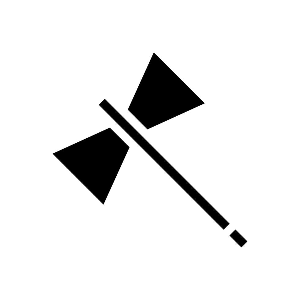 Double headed battle axe silhouette. Concept of war, weapon, and history. vector