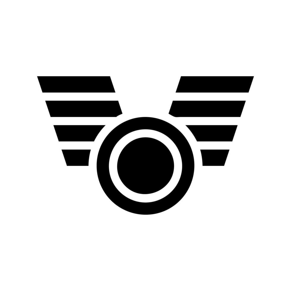 Award medal with wings. Concept of victory, achievement, and success. vector