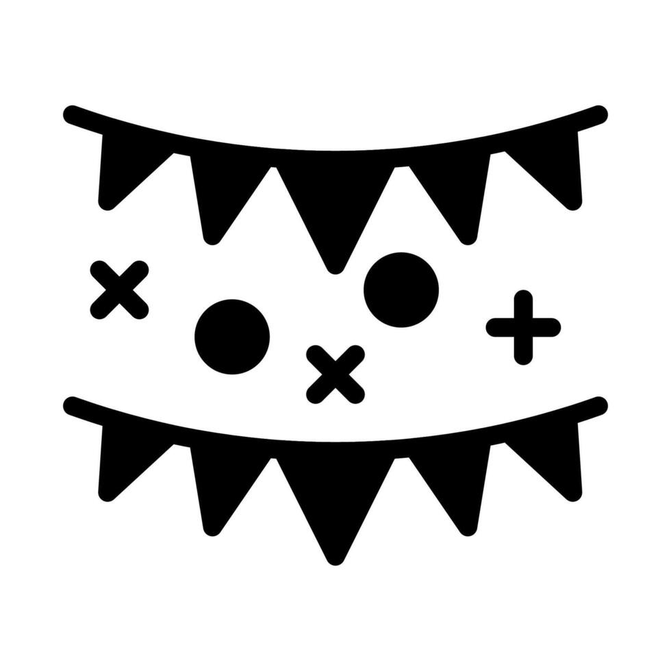 Party flags silhouette icon. Concept of celebration, decoration, and festive event. vector