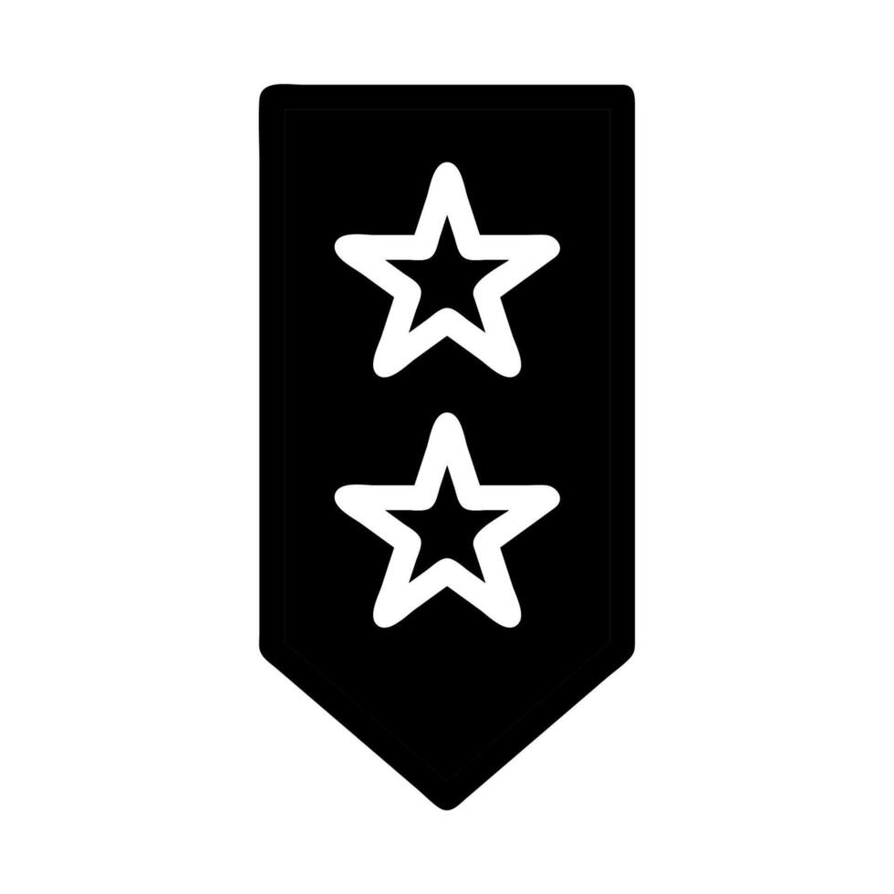Military rank with two stars. Concept of leadership, achievement, and military. vector