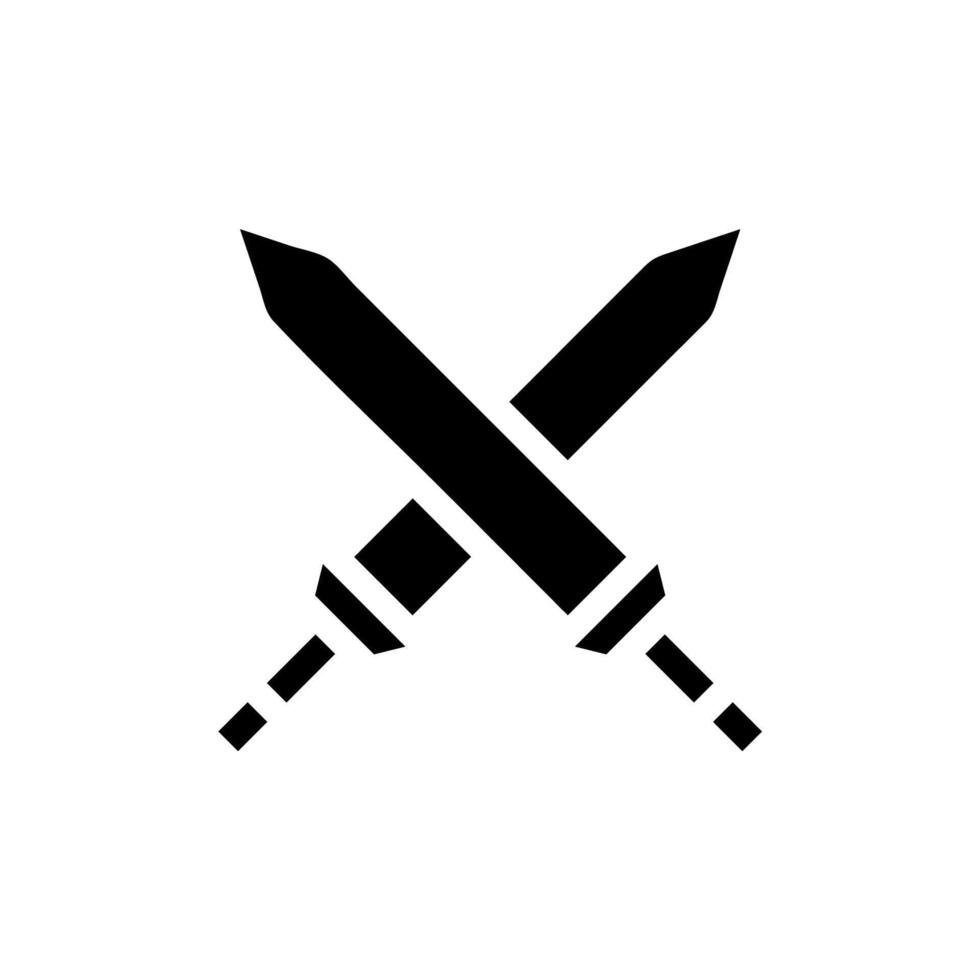 Crossed swords silhouette. Concept of conflict, battle, and opposition. vector