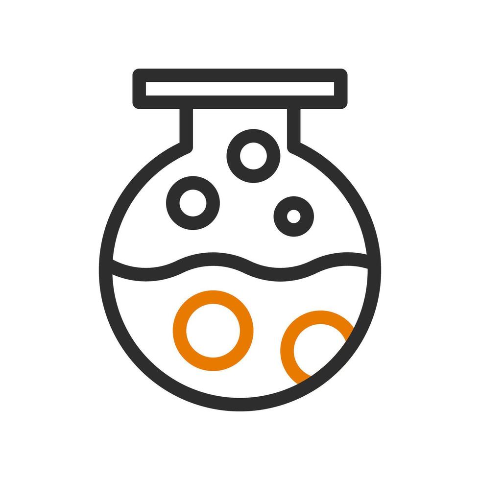 Laboratory flask with chemical liquid. Concept of chemistry, science, and experiment. vector