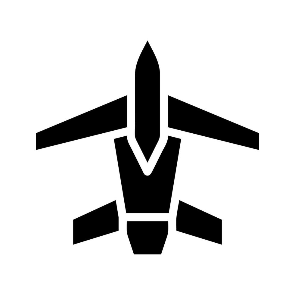 Airplane icon, top view. Concept of travel, transportation, and aviation. vector