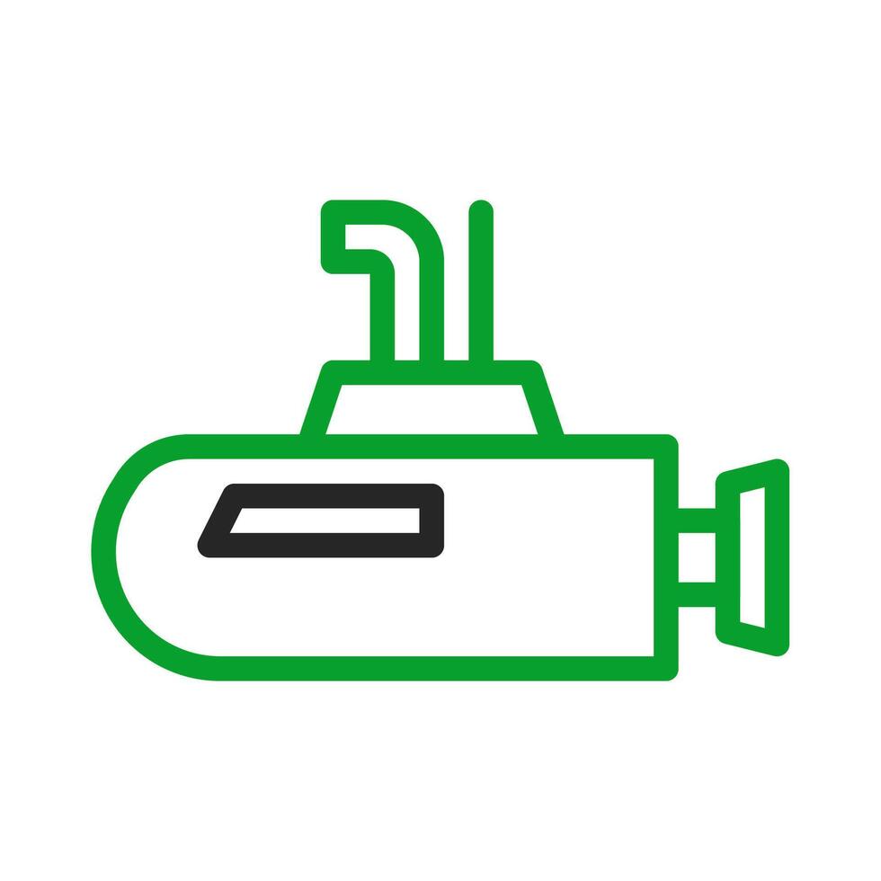 Green Submarine Icon. Concept of Underwater Exploration and Adventure. vector
