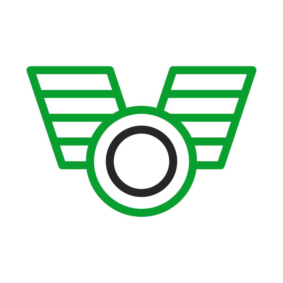 Green and black medal icon. Concept of achievement, award, and victory. vector