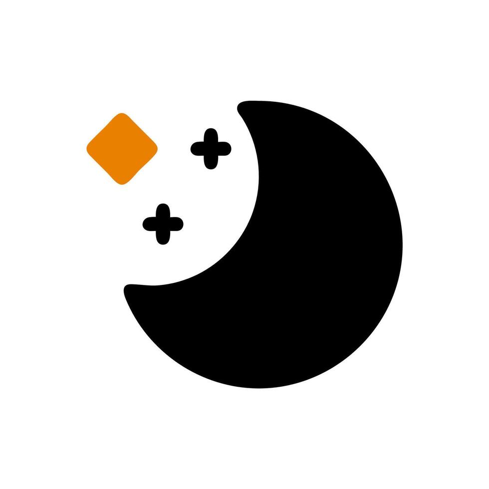Crescent moon and stars icon. Concept of night, sleep, and dreams. vector