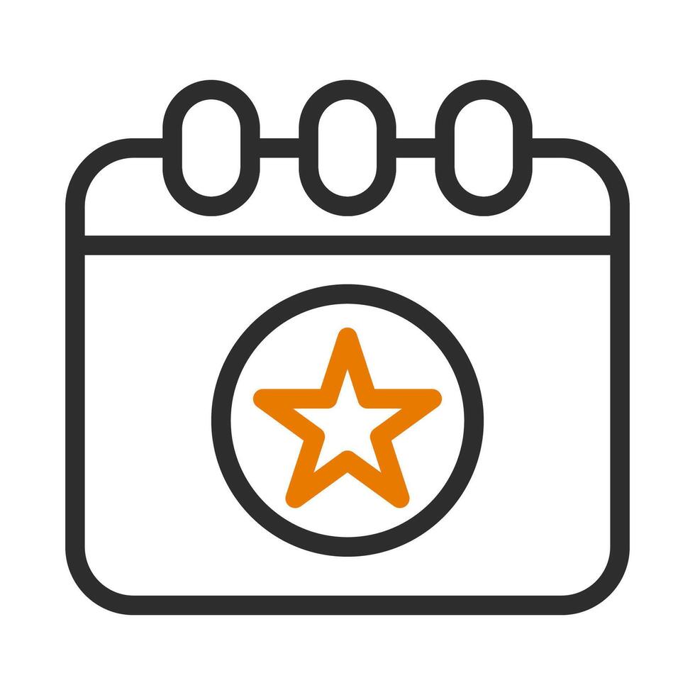 Special event calendar icon with star. Concept of important date, celebration, and planning. vector