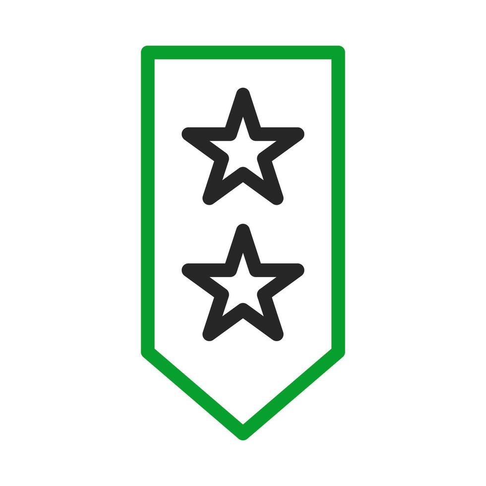 Military rank with two stars. Concept of army, honor, and service. vector