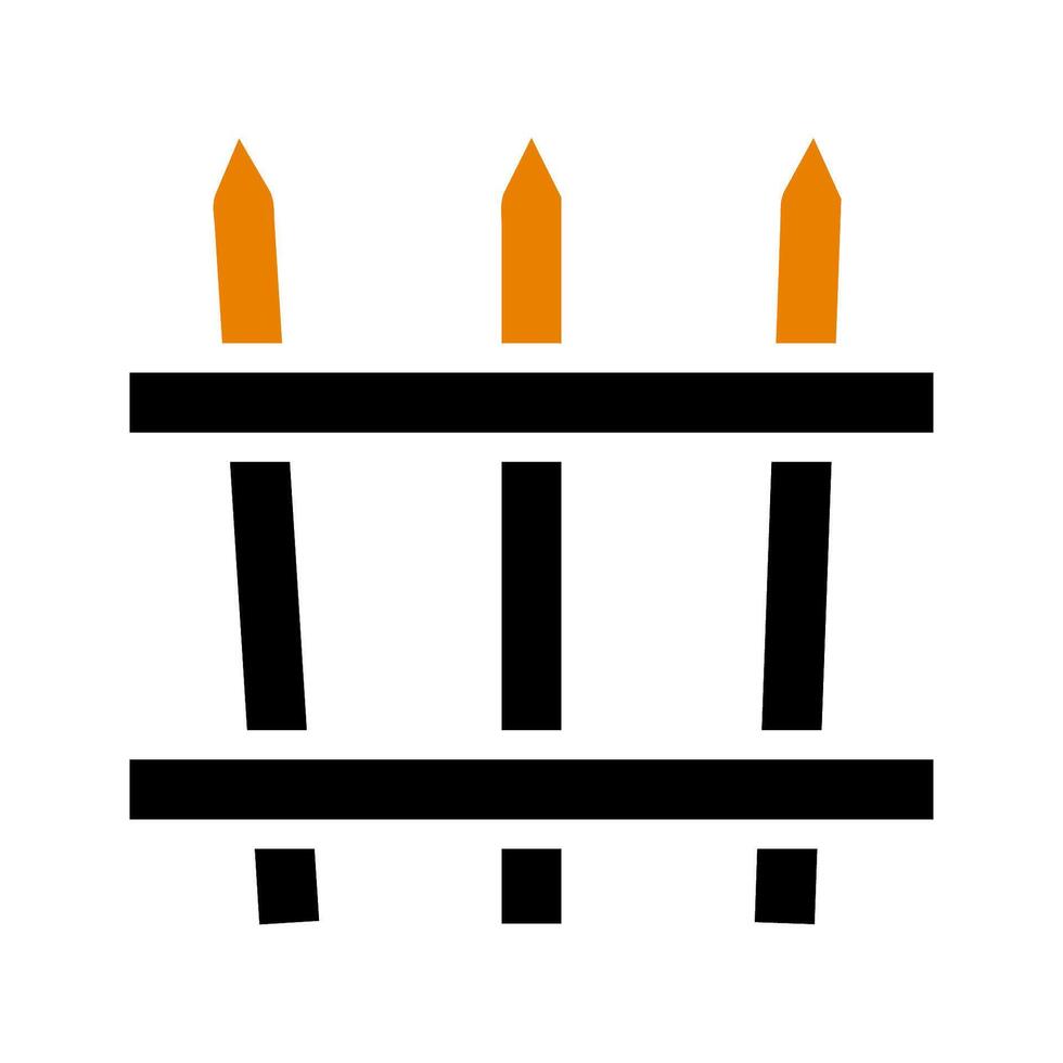 Orange and black fence icon. Concept of boundary, security, and privacy. vector