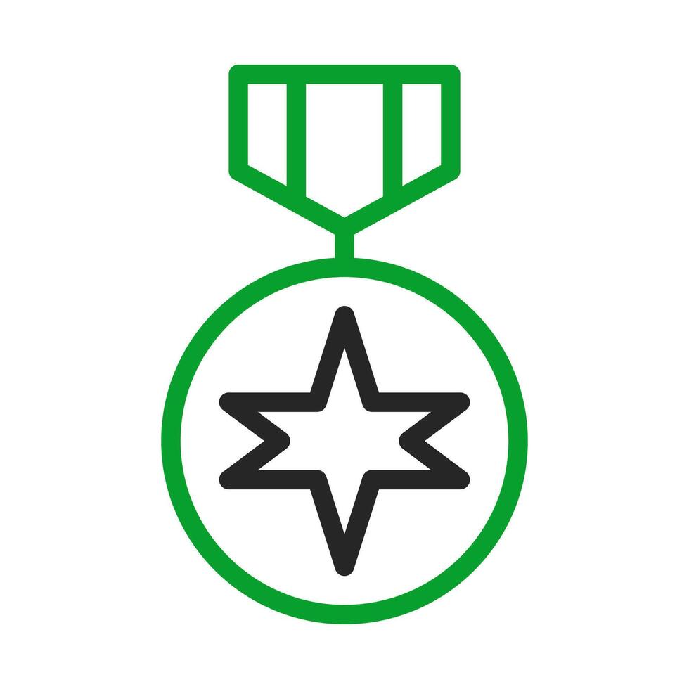 Military medal with star. Concept of honor, achievement, and recognition. vector