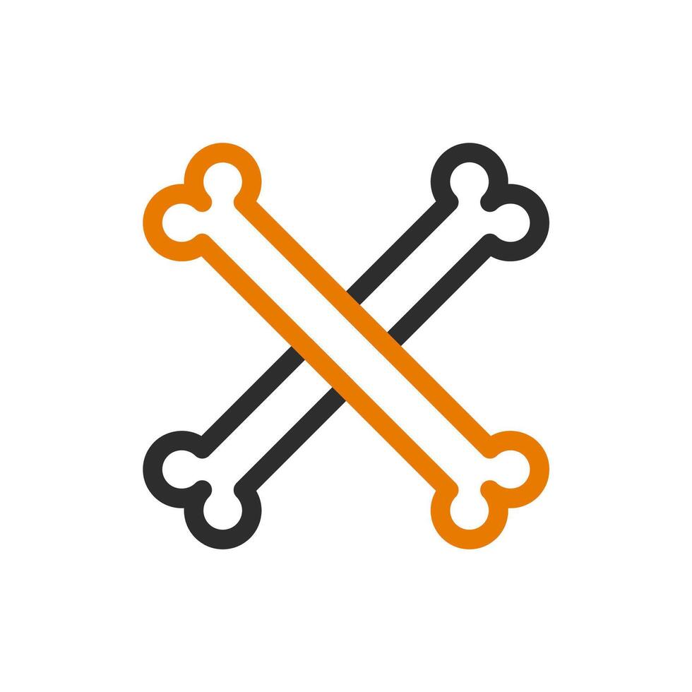 Crossed bones icon. Concept of danger, warning, and anatomy. vector