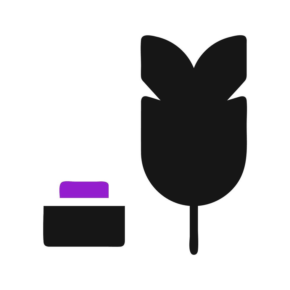 Dart and purple button. Concept of choice, decision, and risk. vector