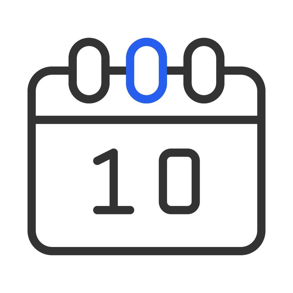 Calendar page with date 10. Concept of time, schedule, and planning. vector
