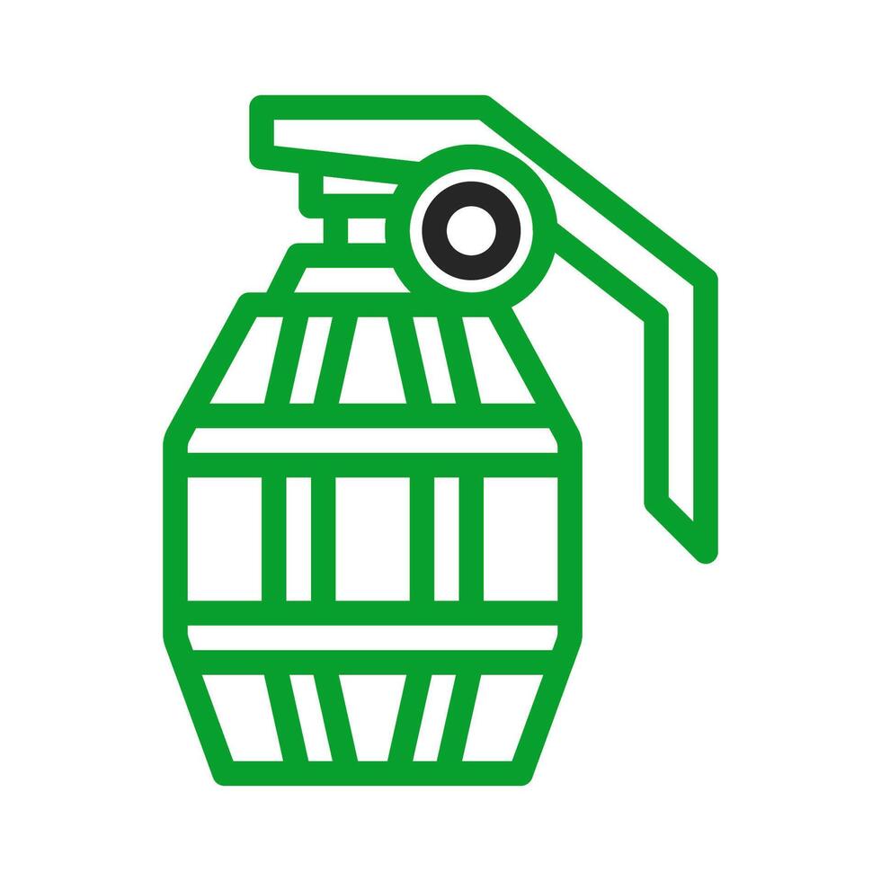 Green hand grenade icon. Concept of danger, war, and conflict. vector