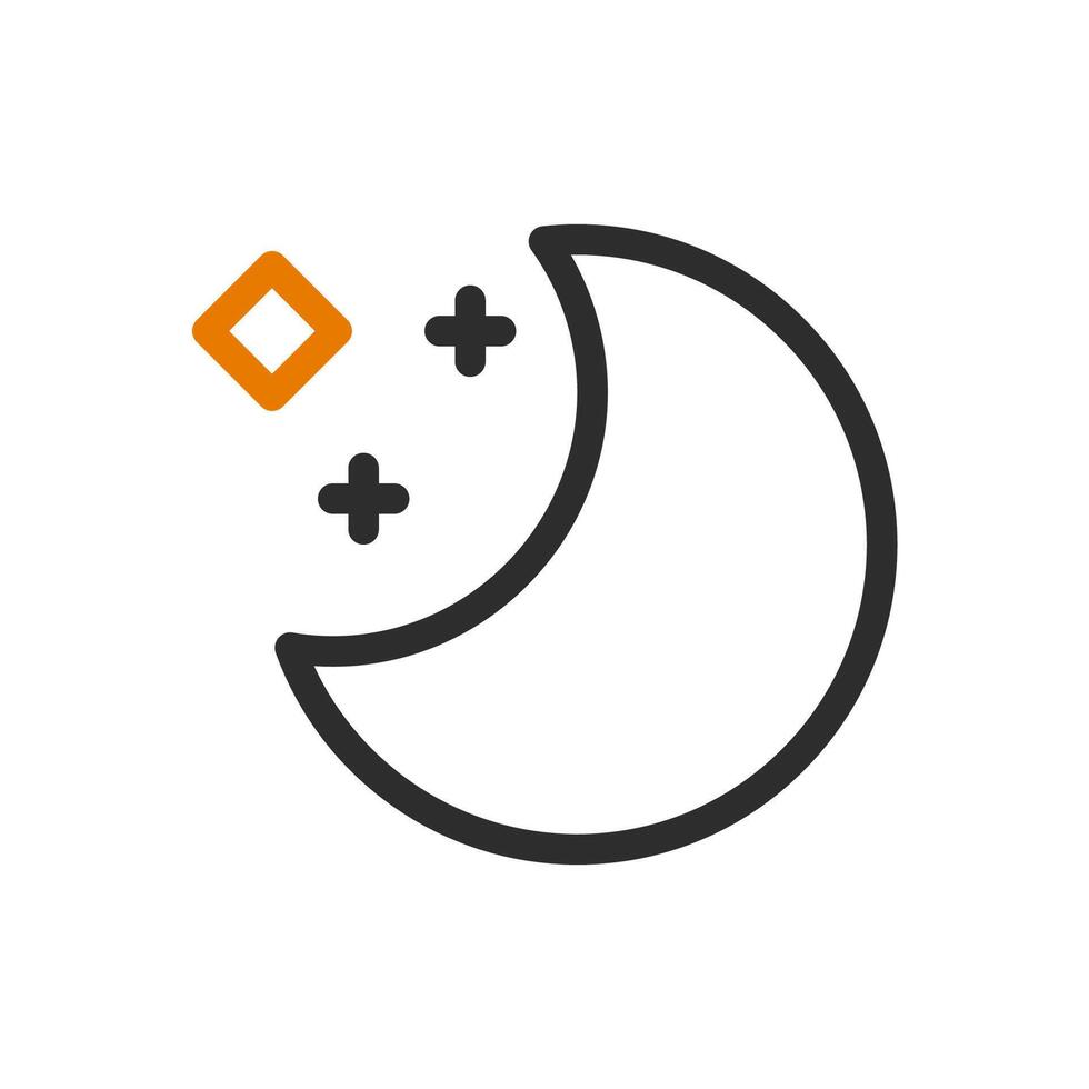 Crescent moon and stars icon. Concept of night, sleep, and dreams. vector