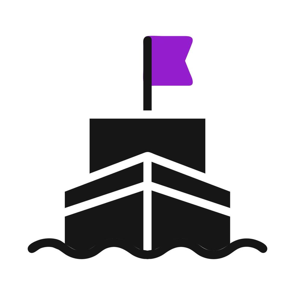 Ship icon with flag. Concept of sea, travel, and transportation. vector