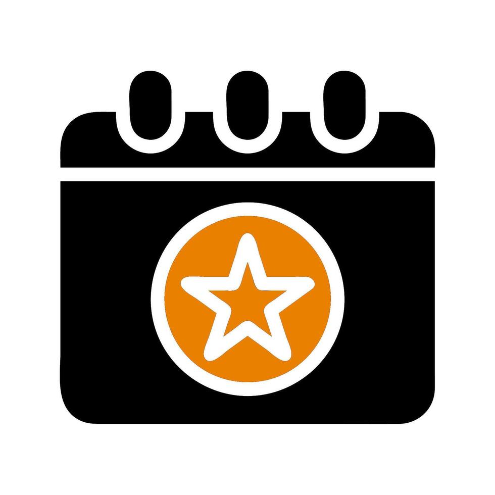 Calendar icon with star. Concept of special event, important date, and celebration. vector