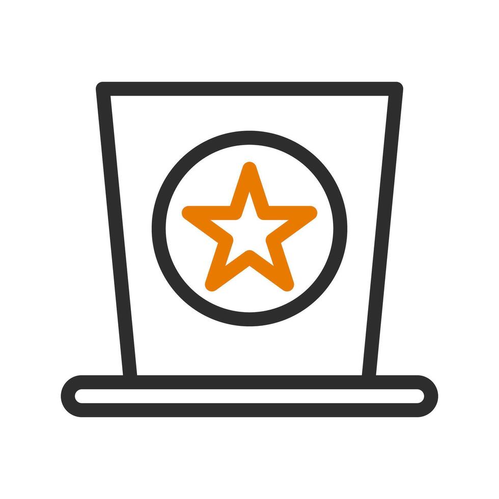 Top hat with star icon. Concept of magic, illusion, and performance. vector