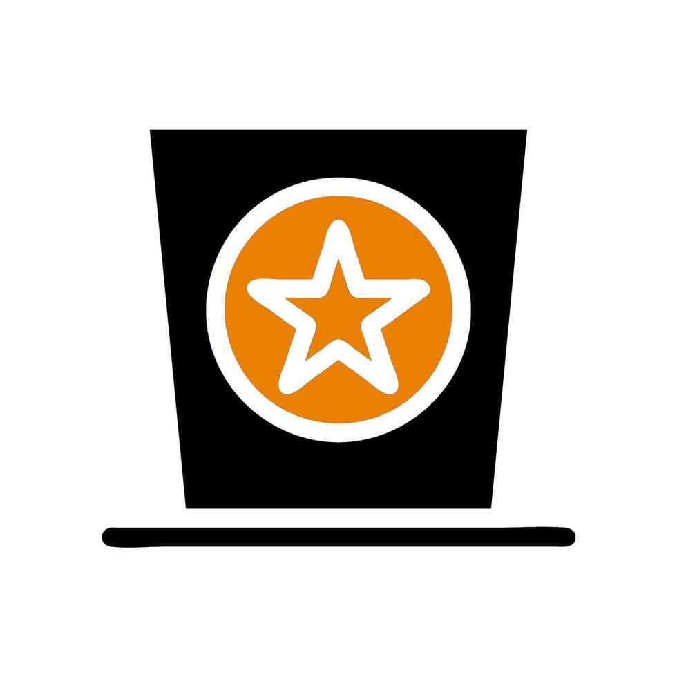Top hat with star icon. Concept of magic, illusion, and entertainment. vector