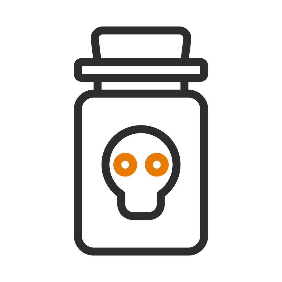 Poison bottle with skull icon. Concept of danger, toxicity, and hazard. vector