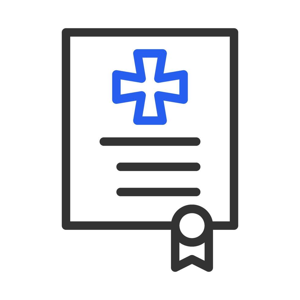 Medical certificate icon with cross. Concept of healthcare, insurance, and document. vector