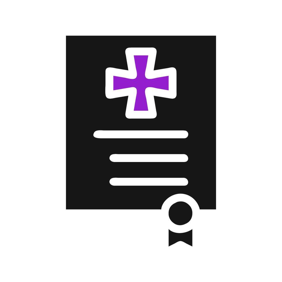 Medical certificate icon with cross. Concept of healthcare, insurance, and document. vector