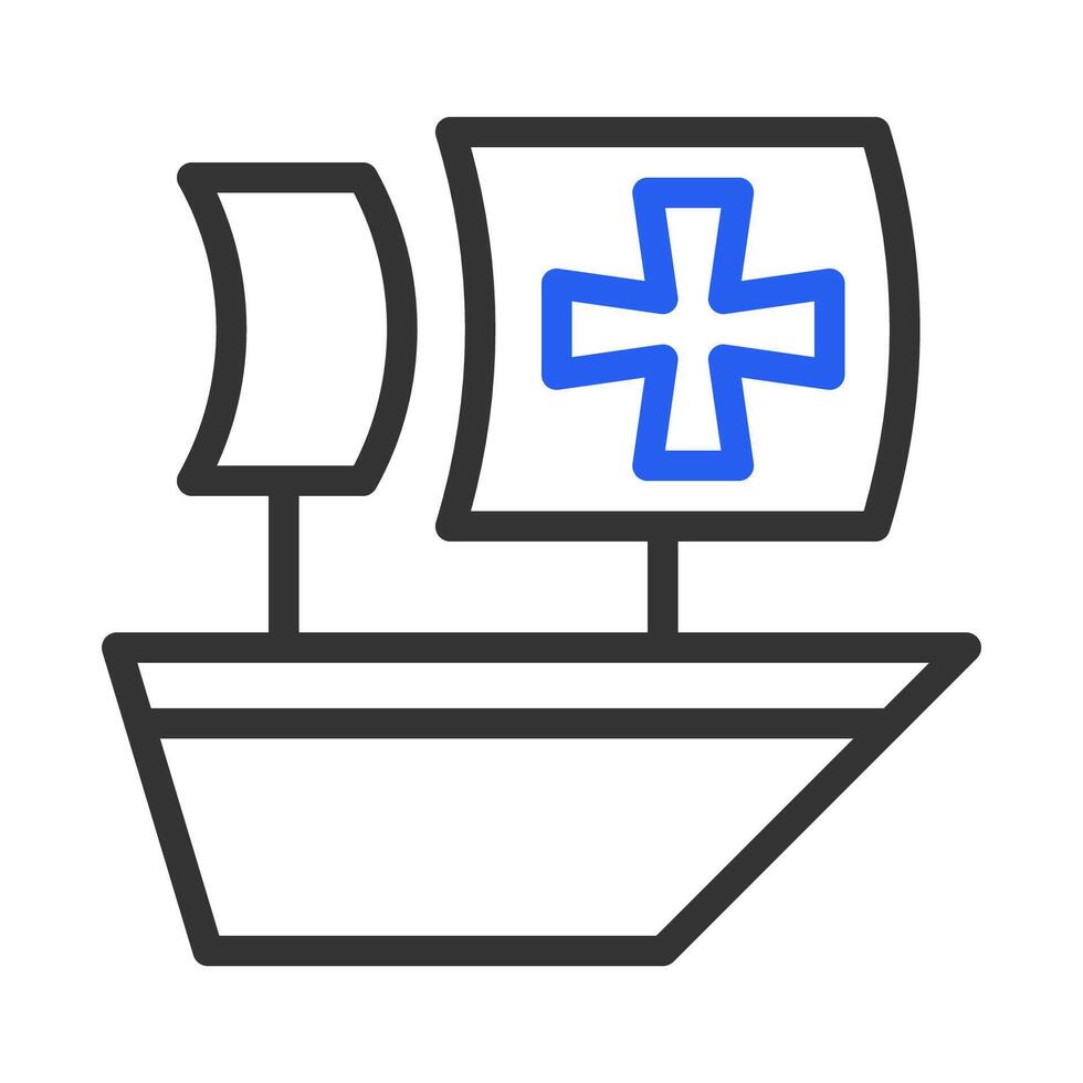 Columbus Day ship icon. Concept of discovery, exploration, and history. vector