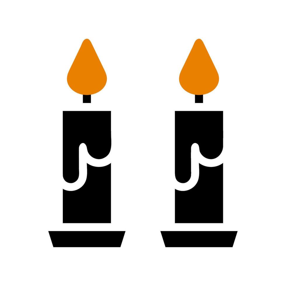 Two burning candles. Concept of celebration, remembrance, and spirituality. vector