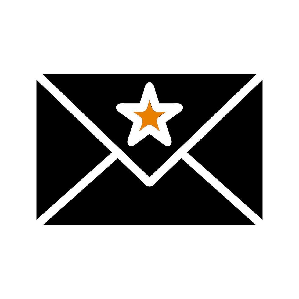 Envelope icon with star. Concept of favorite, important, or special message. vector