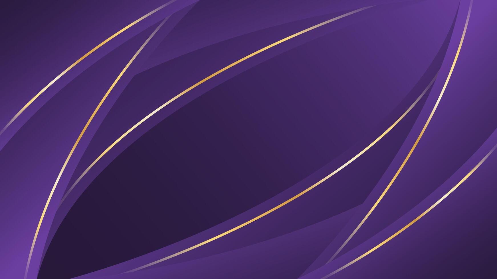 Abstract purple luxury background with curved lines and gold accents. Elegant, modern wallpaper designs. vector