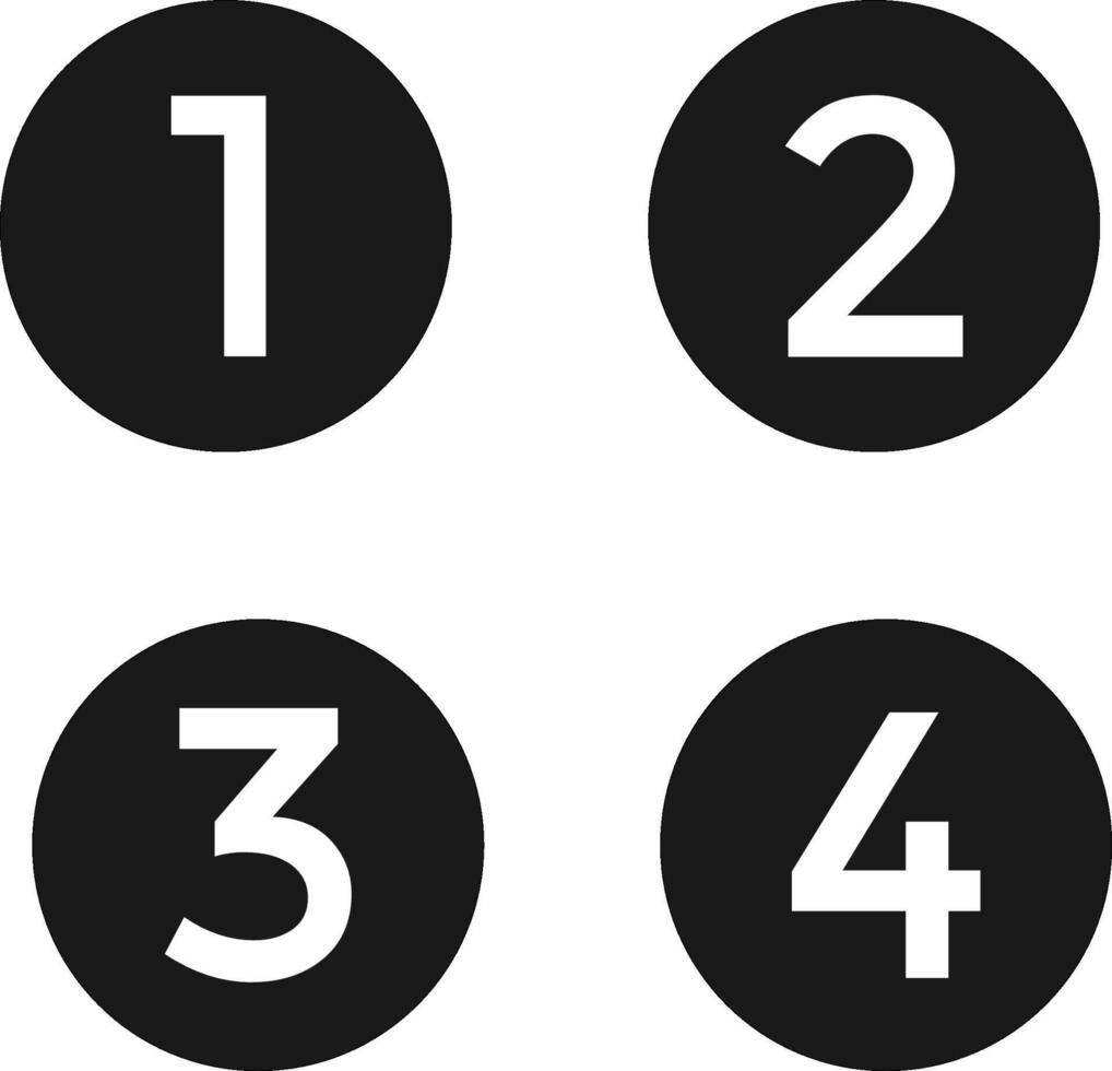 Hand drawn number 0-10 glyph bullet point collection. Number icons set, vector