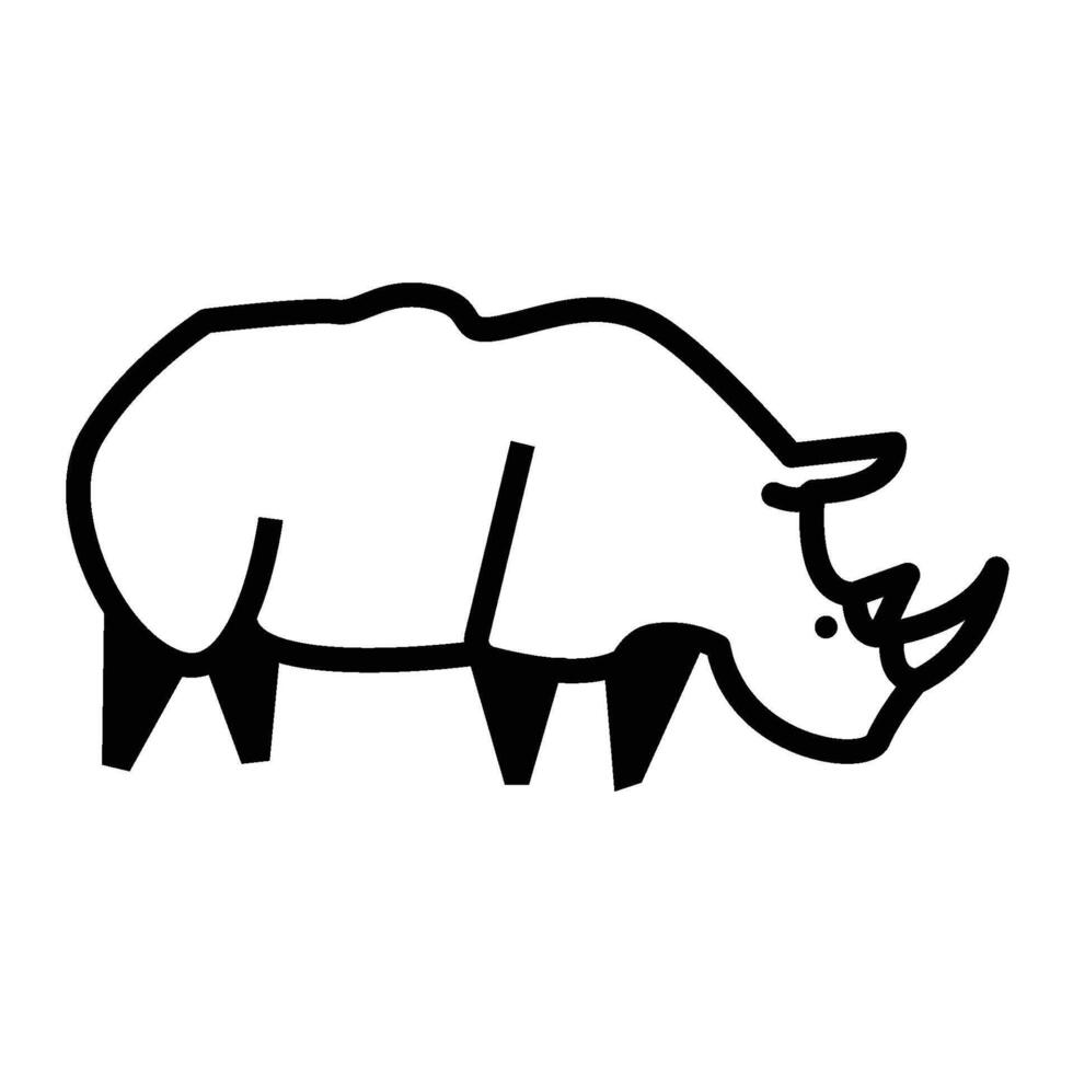 Rhino Side View Icon vector