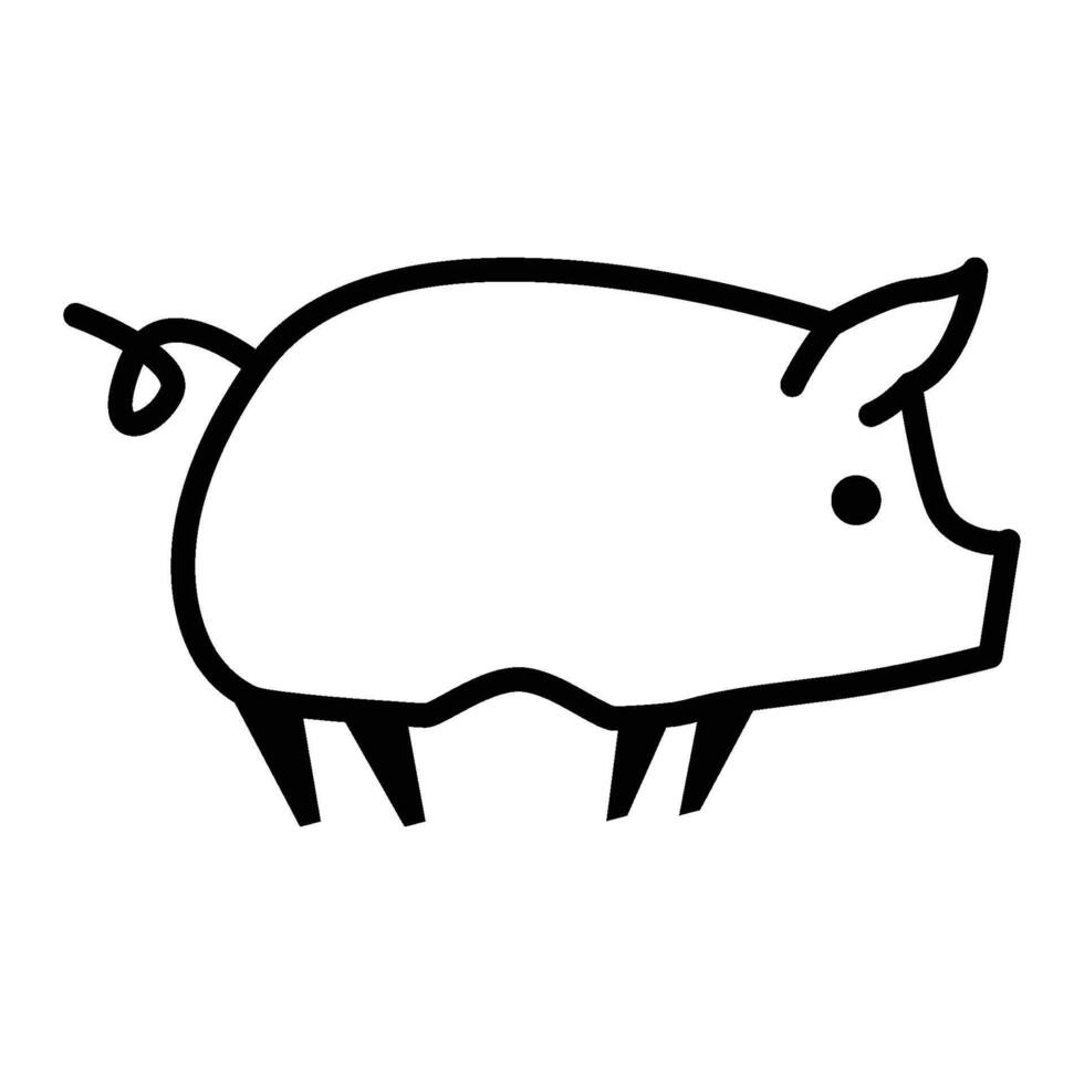 Pig Side View Icon vector
