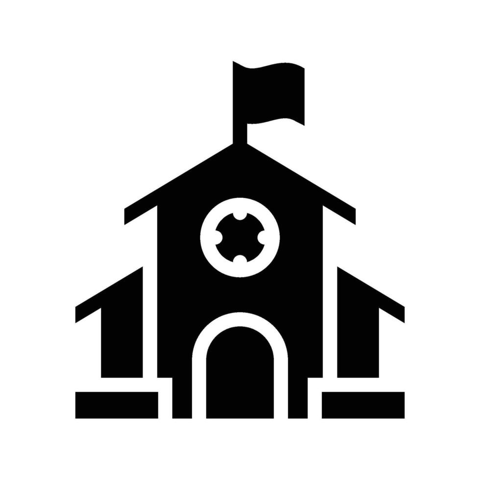 School Icon - solid vector