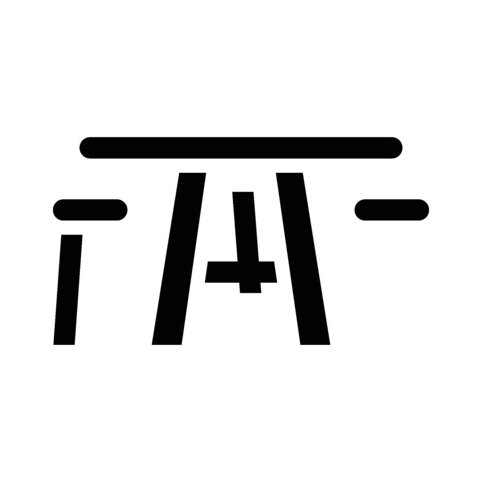 Outdoor Picnic Table Icon vector
