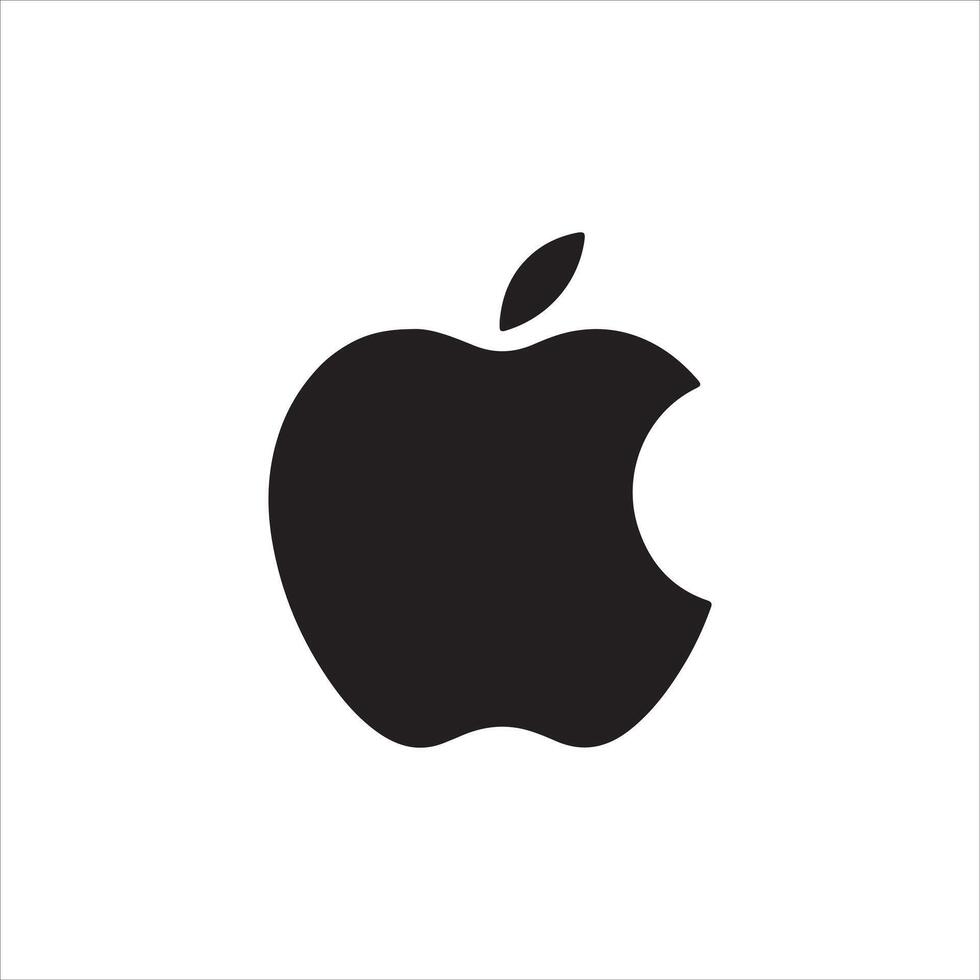Minimalist Black Apple Silhouette Icon Apple Company Logo vector